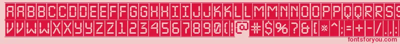 フォントALcdnovacmfr – ピンクの背景に赤い文字