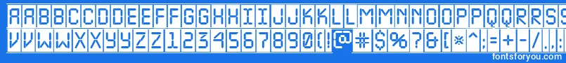 ALcdnovacmfr Font – White Fonts on Blue Background