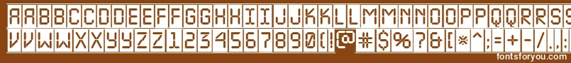 Шрифт ALcdnovacmfr – белые шрифты на коричневом фоне