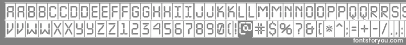 Шрифт ALcdnovacmfr – белые шрифты на сером фоне