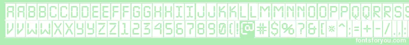 Шрифт ALcdnovacmfr – белые шрифты на зелёном фоне