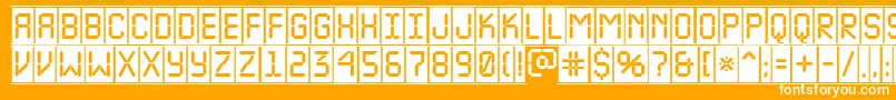 フォントALcdnovacmfr – オレンジの背景に白い文字