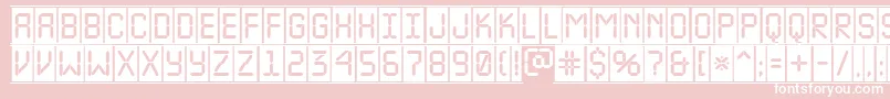 ALcdnovacmfr-fontti – valkoiset fontit vaaleanpunaisella taustalla
