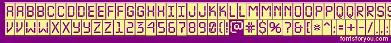 フォントALcdnovacmfr – 紫の背景に黄色のフォント