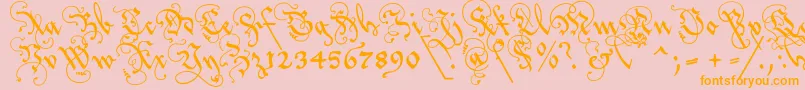 Lovlab2u-Schriftart – Orangefarbene Schriften auf rosa Hintergrund