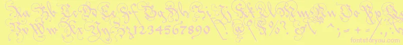 Lovlab2u Font – Pink Fonts on Yellow Background
