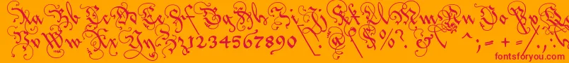 フォントLovlab2u – オレンジの背景に赤い文字