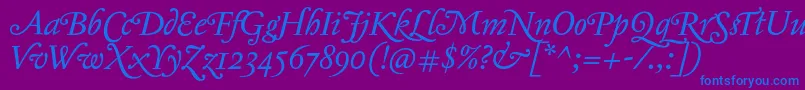 Jannontmoderneswash Font – Blue Fonts on Purple Background