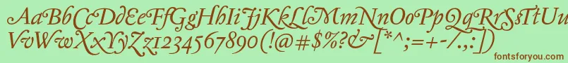 Jannontmoderneswash Font – Brown Fonts on Green Background