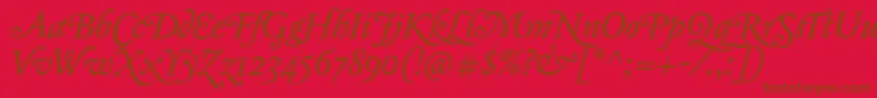 Jannontmoderneswash Font – Brown Fonts on Red Background