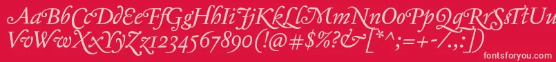 Jannontmoderneswash Font – Pink Fonts on Red Background