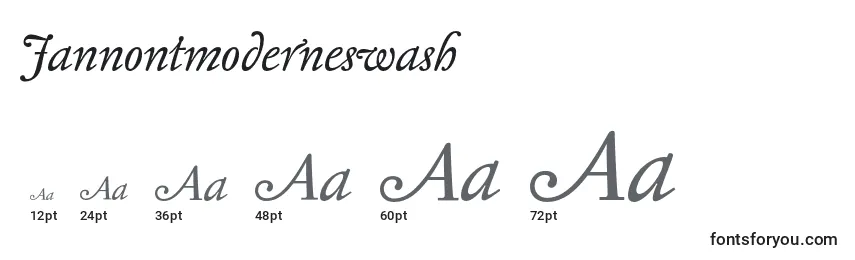 Jannontmoderneswash Font Sizes