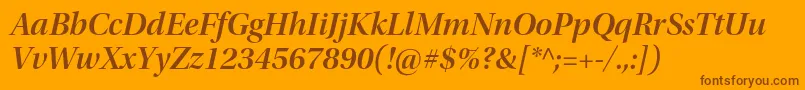UtopiastdSemibolddispit Font – Brown Fonts on Orange Background
