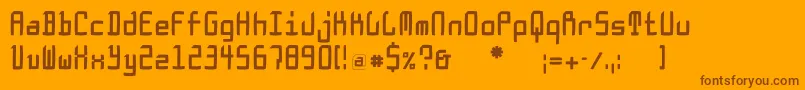 フォントDoesburgcondfs – オレンジの背景に茶色のフォント