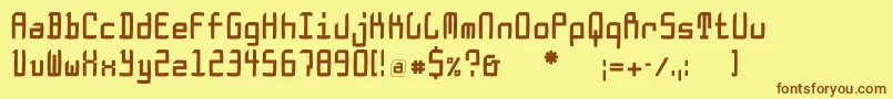 Doesburgcondfs Font – Brown Fonts on Yellow Background
