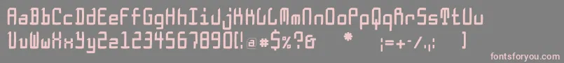 フォントDoesburgcondfs – 灰色の背景にピンクのフォント