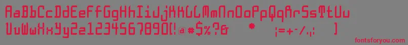 フォントDoesburgcondfs – 赤い文字の灰色の背景