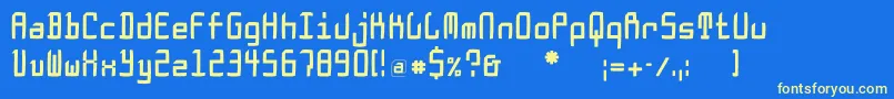 Doesburgcondfs Font – Yellow Fonts on Blue Background