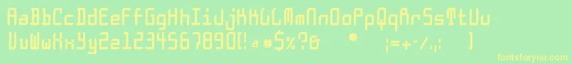 Doesburgcondfs Font – Yellow Fonts on Green Background