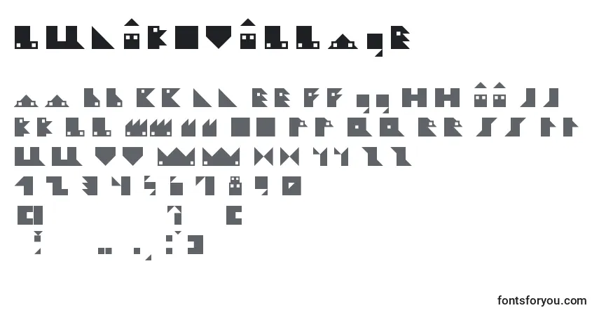 A fonte Ludikovillage – alfabeto, números, caracteres especiais