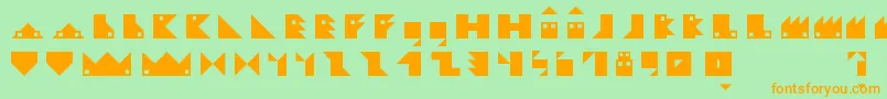 Ludikovillage Font – Orange Fonts on Green Background