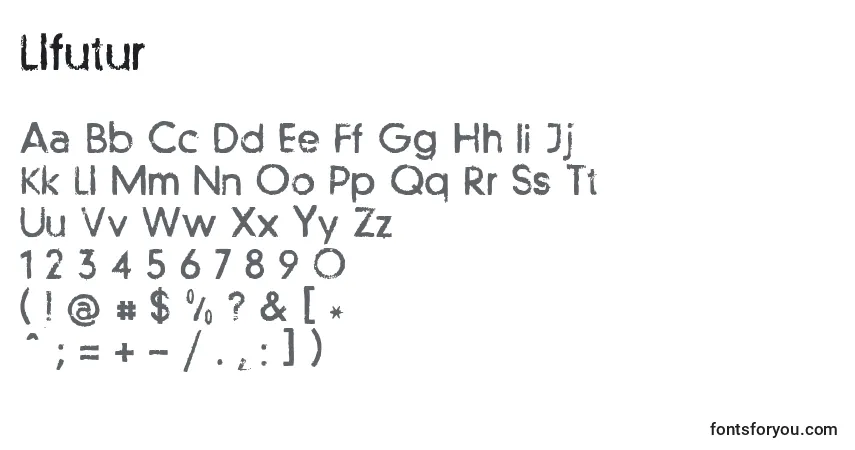 Fuente Llfutur - alfabeto, números, caracteres especiales