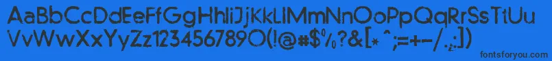 Llfutur Font – Black Fonts on Blue Background