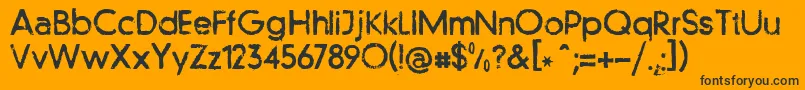 Llfutur-Schriftart – Schwarze Schriften auf orangefarbenem Hintergrund