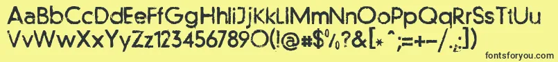 Llfutur-Schriftart – Schwarze Schriften auf gelbem Hintergrund