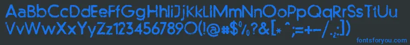 フォントLlfutur – 黒い背景に青い文字