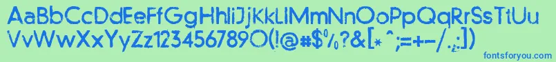 Llfutur Font – Blue Fonts on Green Background