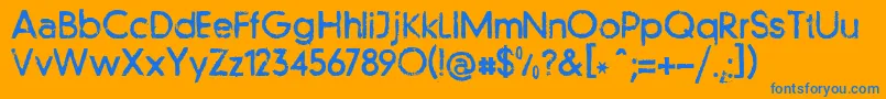 Шрифт Llfutur – синие шрифты на оранжевом фоне