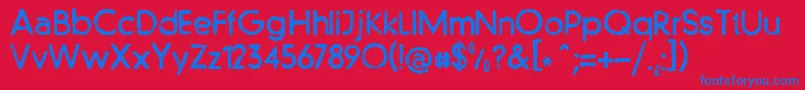 フォントLlfutur – 赤い背景に青い文字