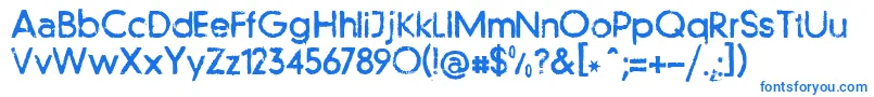 フォントLlfutur – 白い背景に青い文字