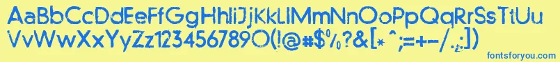 Llfutur Font – Blue Fonts on Yellow Background