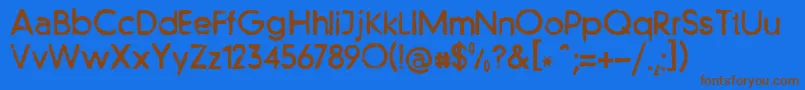 Llfutur Font – Brown Fonts on Blue Background