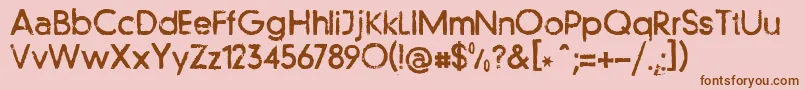 Llfutur-Schriftart – Braune Schriften auf rosa Hintergrund