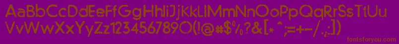 フォントLlfutur – 紫色の背景に茶色のフォント