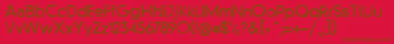 フォントLlfutur – 赤い背景に茶色の文字