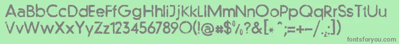 フォントLlfutur – 緑の背景に灰色の文字