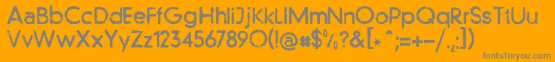 フォントLlfutur – オレンジの背景に灰色の文字