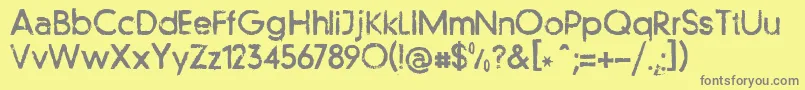 Llfutur-Schriftart – Graue Schriften auf gelbem Hintergrund