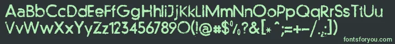 フォントLlfutur – 黒い背景に緑の文字