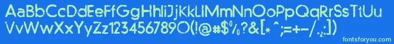 Llfutur Font – Green Fonts on Blue Background