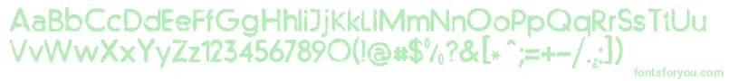 フォントLlfutur – 白い背景に緑のフォント
