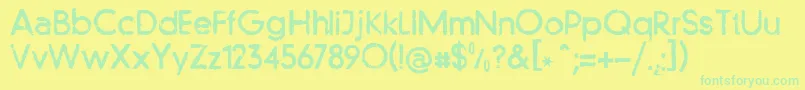 Llfutur Font – Green Fonts on Yellow Background