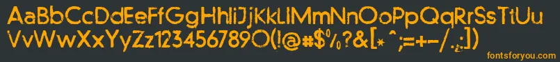 Llfutur-Schriftart – Orangefarbene Schriften auf schwarzem Hintergrund