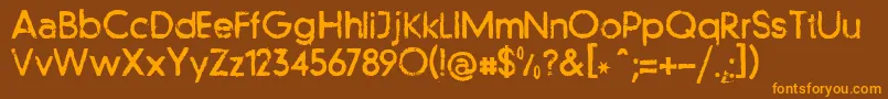 Llfutur-fontti – oranssit fontit ruskealla taustalla