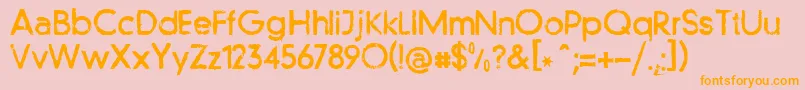 フォントLlfutur – オレンジの文字がピンクの背景にあります。