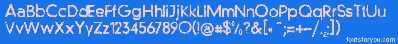 フォントLlfutur – ピンクの文字、青い背景